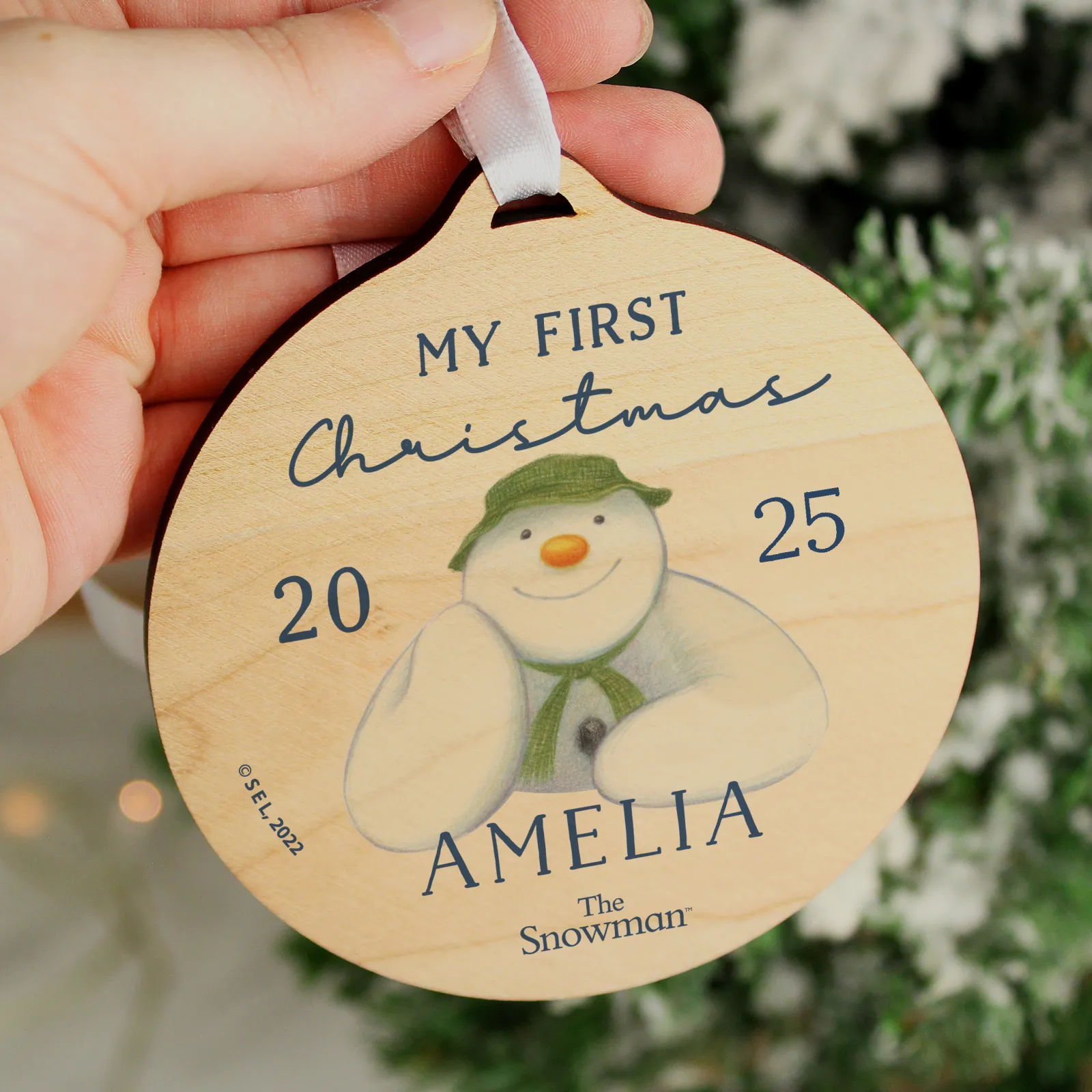 Online Personalised The Snowman My First Christmas Wooden Decoration Kids Personalised Jewellery And Keepsakes|Jewellery & Keepsakes