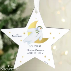 Discount Personalised The Snowman Wooden Star Decoration Kids Personalised Jewellery And Keepsakes|Jewellery & Keepsakes