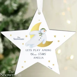 Discount Personalised The Snowman Wooden Star Decoration Kids Personalised Jewellery And Keepsakes|Jewellery & Keepsakes
