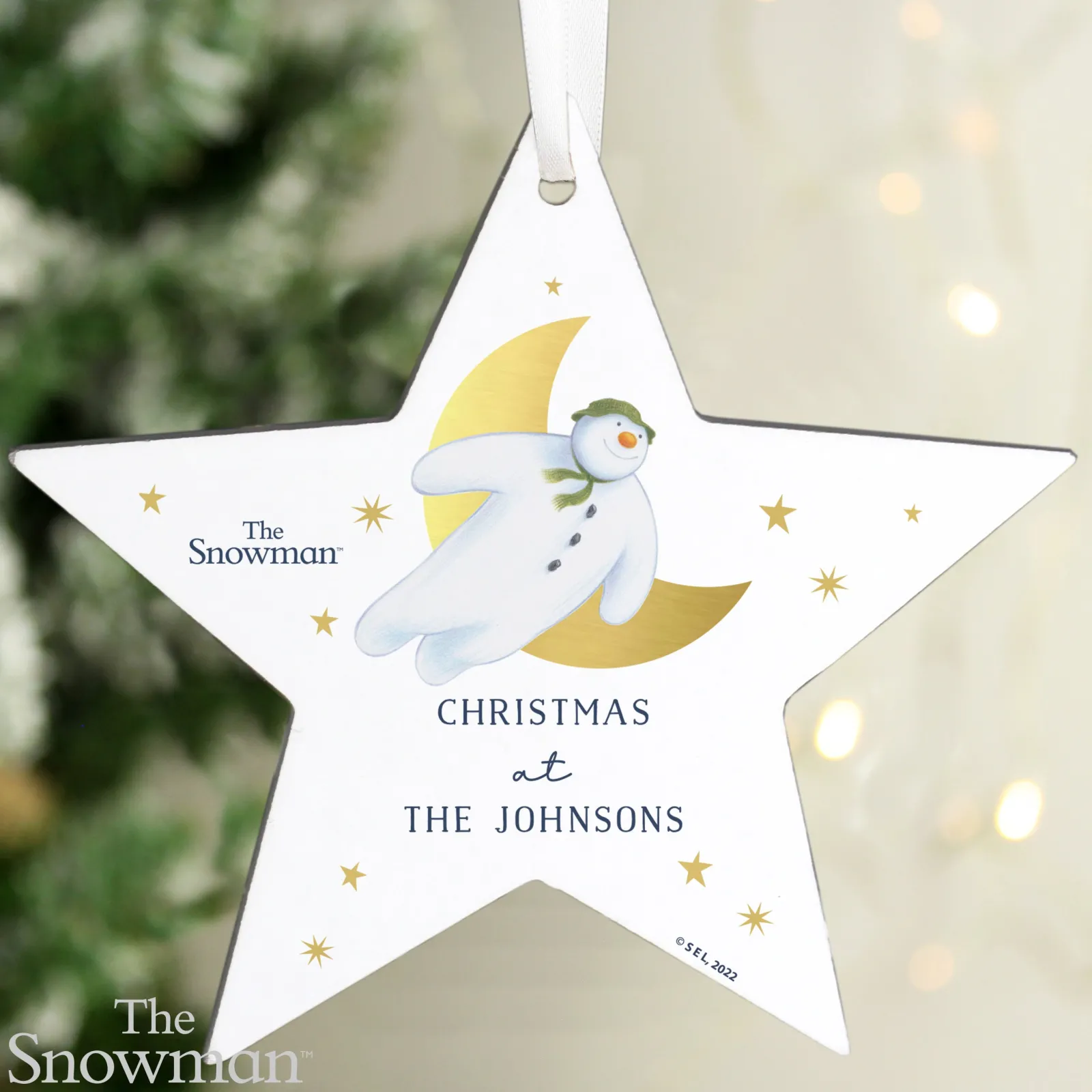 Discount Personalised The Snowman Wooden Star Decoration Kids Personalised Jewellery And Keepsakes|Jewellery & Keepsakes