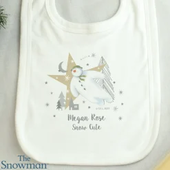 New Personalised The Snowman Magical Adventure Bib Jewellery & Keepsakes|Gifts For Babies