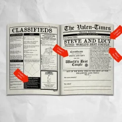 Card Factory Personalised The Valen Times' Personalised Newspaper for Valentine's Day