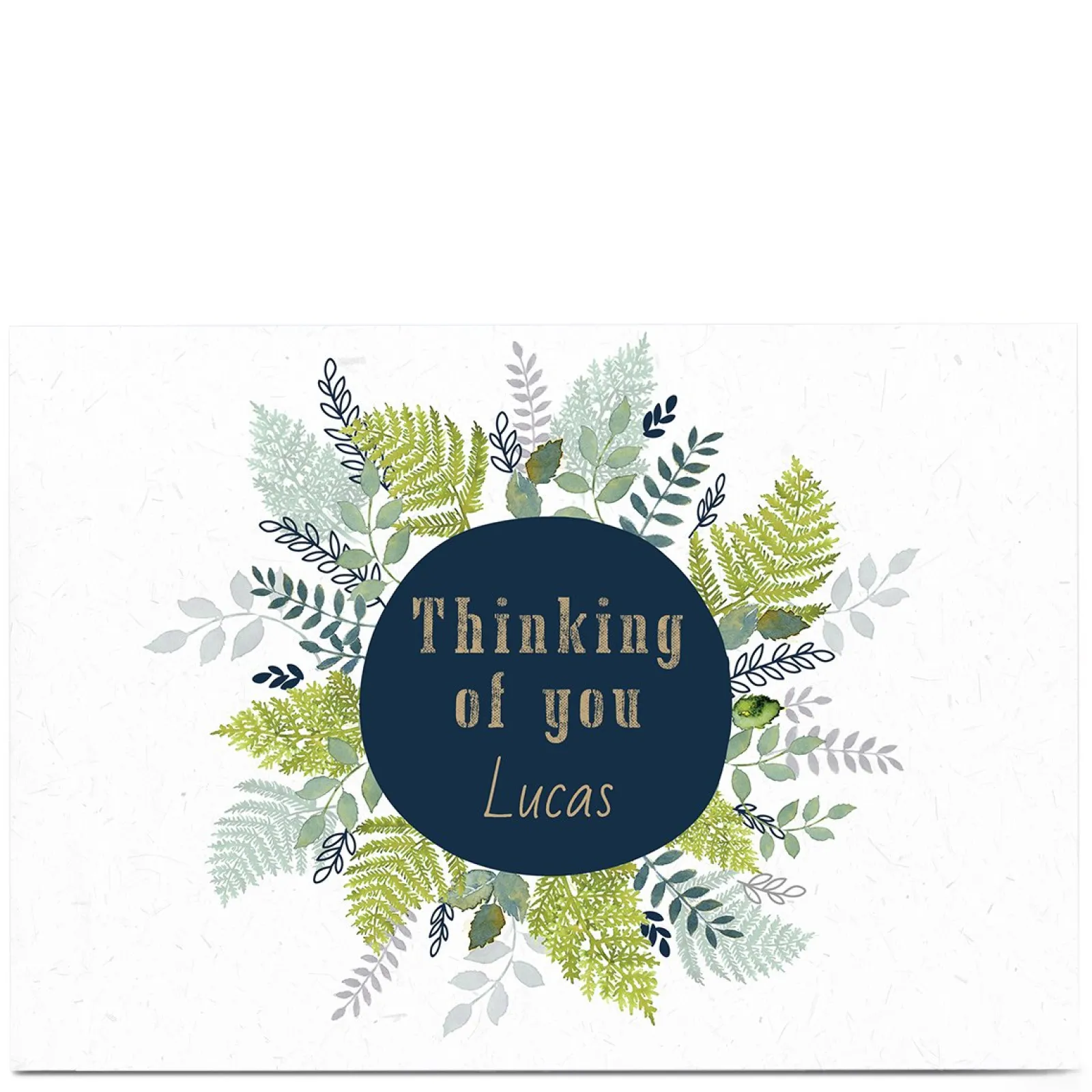 Card Factory Personalised Thinking Of You Card - Leaves