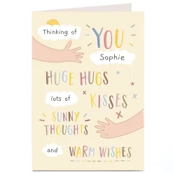 Card Factory Personalised Thinking Of You Card - Huge Hugs