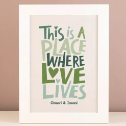 Clearance Personalised This Is A Place Where Love Lives Framed Print Personalised Canvas & Wall Art|Photo Prints & Wall Art