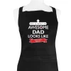 Hot Personalised 'This Is What An Awesome... Looks Like' Black Apron Gifts For Him