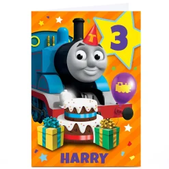 Kids Card Factory Personalised Thomas & Friends Birthday Card - Birthday Cake