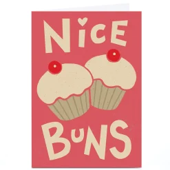 Card Factory Personalised Tin Bath Card - Nice Buns