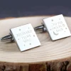 Card Factory Personalised To the Moon and Back Square Cufflinks