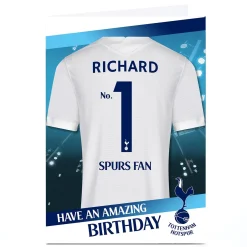 Discount Personalised Tottenham Hotspur Birthday Card - No.1 Fan Kids For Son|For Nephew