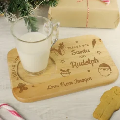 Best Personalised Treats for Santa Wooden Coaster Tray Kids Christmas Gifts|Gifts For Kids