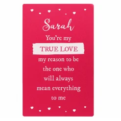 New Personalised True Love Pink Metal Wallet Card Personalised Jewellery And Keepsakes|Jewellery & Keepsakes