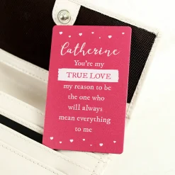 New Personalised True Love Pink Metal Wallet Card Personalised Jewellery And Keepsakes|Jewellery & Keepsakes