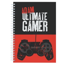 Hot Personalised Ultimate Gamer Red Notebook Gifts For Him