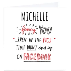 Sale Personalised Valentine's Card - I Fancy You, Facebook Funny