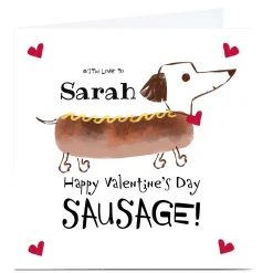 Card Factory Personalised Valentine's Card - Sausage Dog