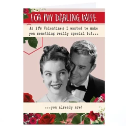 Online Personalised Valentine's Day Card - Darling Wife Something special Funny