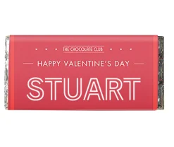 Card Factory Personalised Valentine's Day Red Chocolate Bar