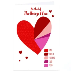 Card Factory Personalised Valentine's Day Card - Pie Chart