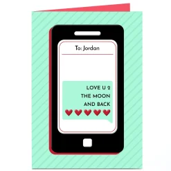 Best Personalised Valentine's Day Card - iPhone Message Anniversary|Birthday