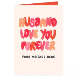Card Factory Personalised Valentine's Day Card - Love You Forever Balloons