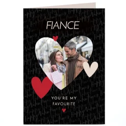 Card Factory Personalised Valentine's Day Card - Favourite Hearts, Fiance