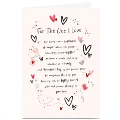 New Personalised Valentine's Day Card - Cosy Blanket of a Family, One I Love Valentine's Day