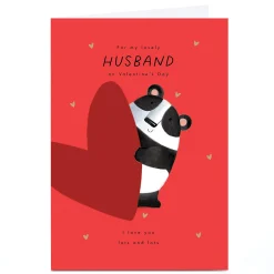 Card Factory Personalised Valentine's Day Card - Love You Lots Panda, Husband