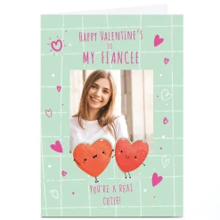 Discount Personalised Valentine's Day Card - Real Cutie, Fiancee Photo