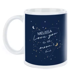 Hot Personalised Valentine's Photo Upload Mug - Navy & Gold Personalised Mugs|Photo Gifts