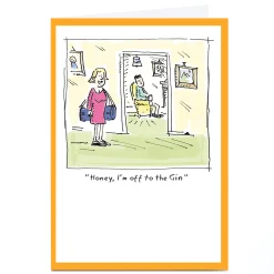 Card Factory Personalised Vicar Of Scribbly Card - Off To The Gin