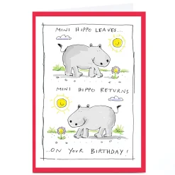Card Factory Personalised Vicar Of Scribbly Card - Mini Hippo Returns