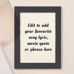 Card Factory Personalised Wall Art - Add Your Own Music Lyrics, Movie Quote, or Famous Phrase