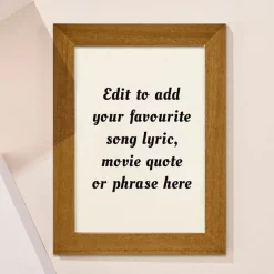 Card Factory Personalised Wall Art - Add Your Own Music Lyrics, Movie Quote, or Famous Phrase