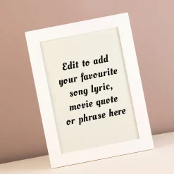 Card Factory Personalised Wall Art - Add Your Own Music Lyrics, Movie Quote, or Famous Phrase