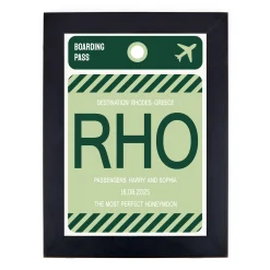 Card Factory Personalised Wall Art - Green Boarding Pass