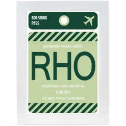 Card Factory Personalised Wall Art - Green Boarding Pass