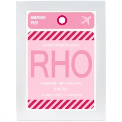 Outlet Personalised Wall Art - Pink Boarding Pass Personalised Canvas & Wall Art|Photo Prints & Wall Art
