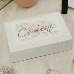 Card Factory Personalised Watercolour Jewellery Box