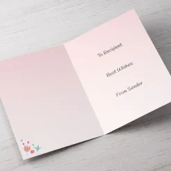 Card Factory Personalised Wedding Card - On Your Wedding Day, Floral pink