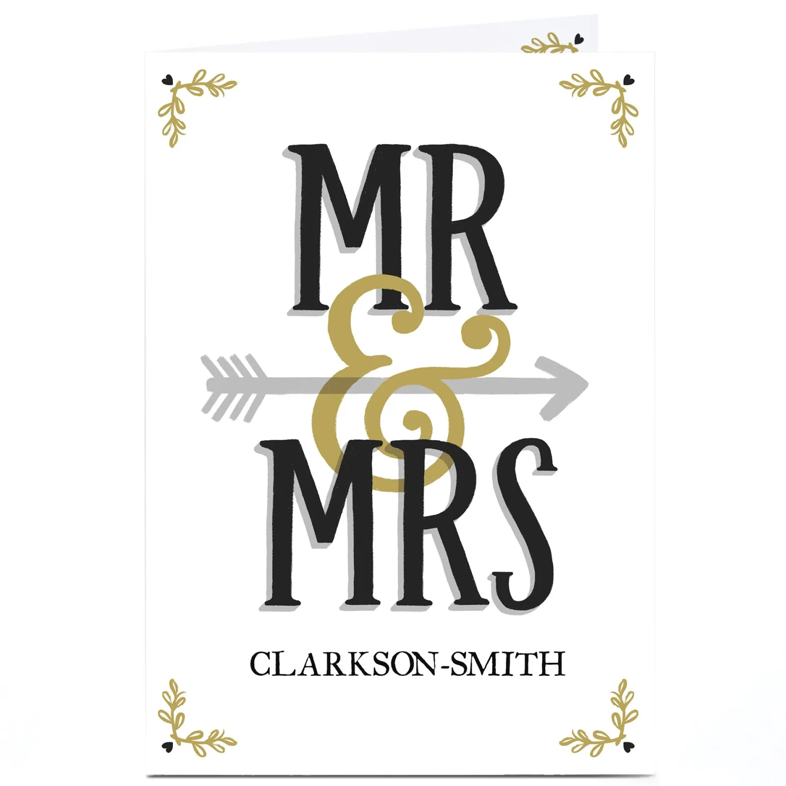 Card Factory Personalised Wedding Card - Mr & Mrs
