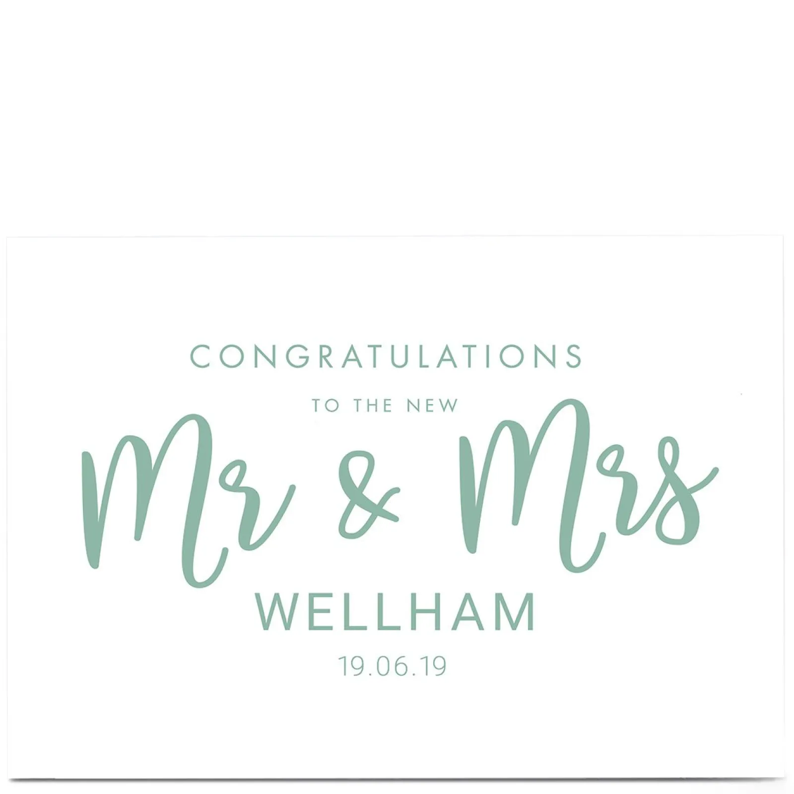 Card Factory Personalised Wedding Card - Mr & Mrs, Congratulations