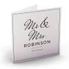 Card Factory Personalised Wedding Card - Mr & Mrs, Black & White