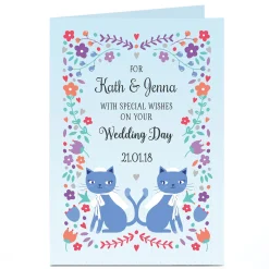 Card Factory Personalised Wedding Card - Mrs and Mrs Cats