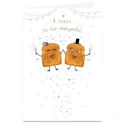Card Factory Personalised Wedding Card - A Toast To The Newly Weds