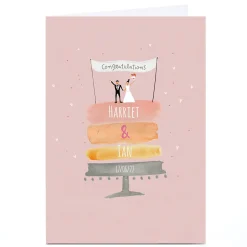 Card Factory Personalised Wedding Card - Cake Topper