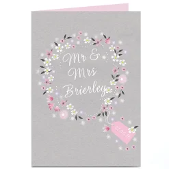 Online Personalised Wedding Card - Pretty Floral Wreath Wedding