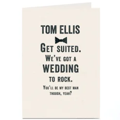 Card Factory Personalised Wedding Card - Get Suited