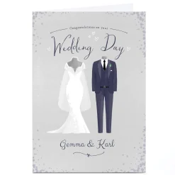 Sale Personalised Wedding Card - Bride and Groom Illustration Wedding|Congratulations