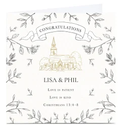 Card Factory Personalised Wedding Card - Corinthians 13:4-8